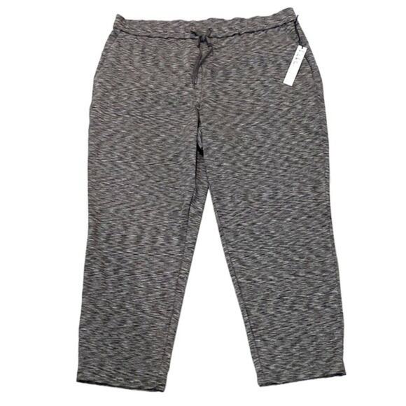 Nicole Miller Pull On Pants Gray Space Dye Lounge Sweats Drawstring Size 3X New - Picture 1 of 11